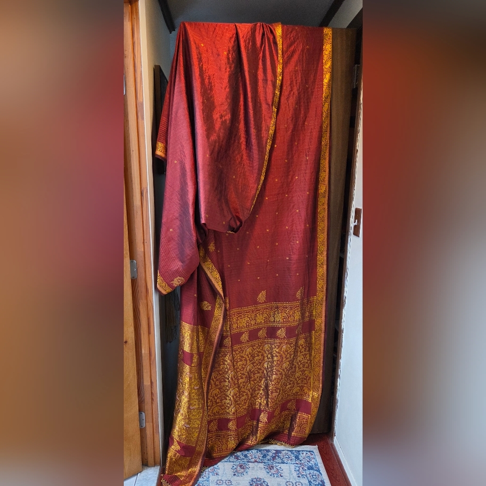 Elegant Red And Gold Sari - image 1